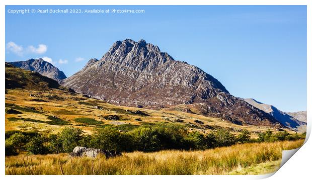 Tryfan Mountain East Face in Snowdonia Wales Pano Print by Pearl Bucknall