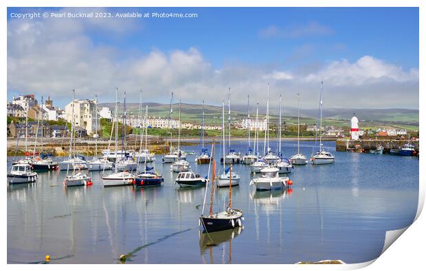 Port St Mary Harbour Isle of Man Print by Pearl Bucknall