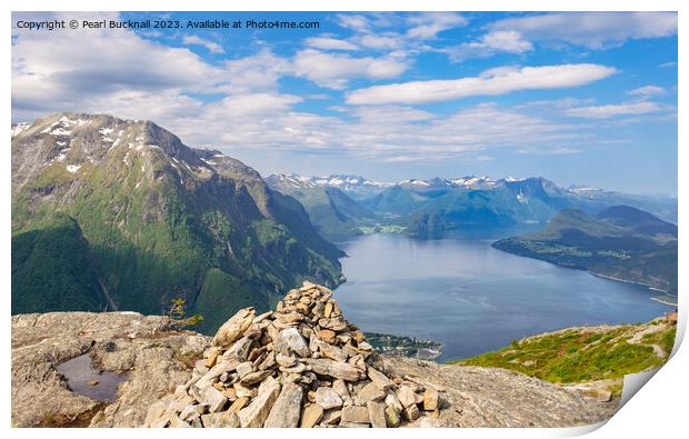 Romsdalsfjorden Norwegian Fjord Norway Print by Pearl Bucknall