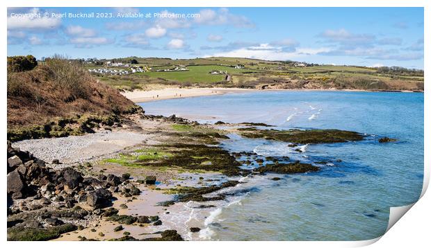 Scenic Lligwy Bay on Anglesey Coast panoramic Print by Pearl Bucknall