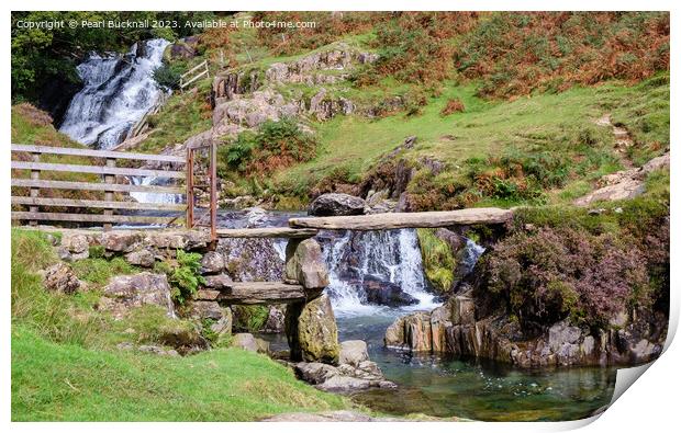 Afon Cwm Llan on The Watkin Path Print by Pearl Bucknall