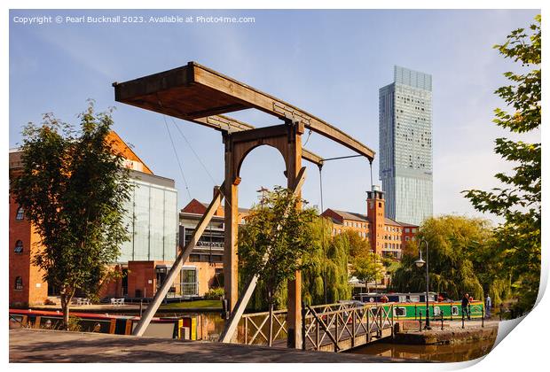 Bridgewater Canal in Castlefield Manchester Print by Pearl Bucknall