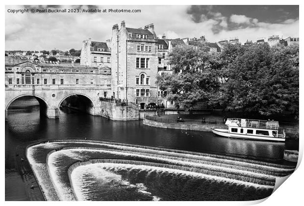 Pulteney Bridge Bath Somerset Black and White Print by Pearl Bucknall