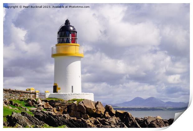 Lighthouse on Isle of Islay Print by Pearl Bucknall