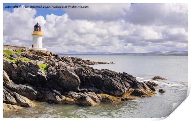 Loch Indaal Lighthouse on Islay Scotland Print by Pearl Bucknall