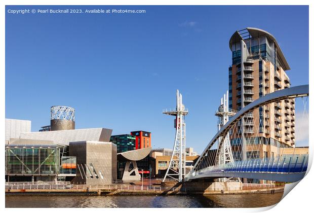 Salford Quays Manchester Architecture Print by Pearl Bucknall