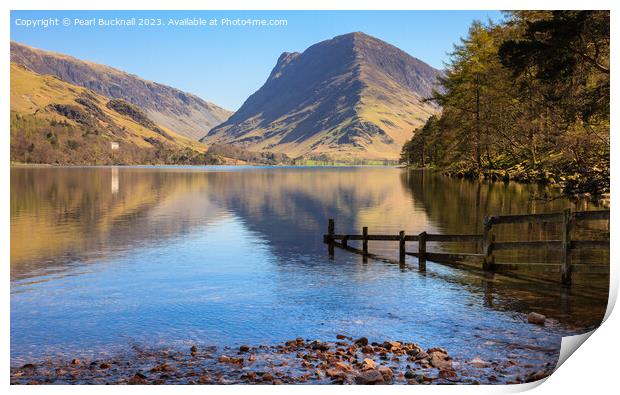 Fleetwith Pike Reflections in Buttermere Lake Dist Print by Pearl Bucknall