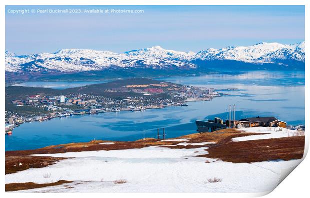Tromso from Mount Storsteinen Norway Print by Pearl Bucknall