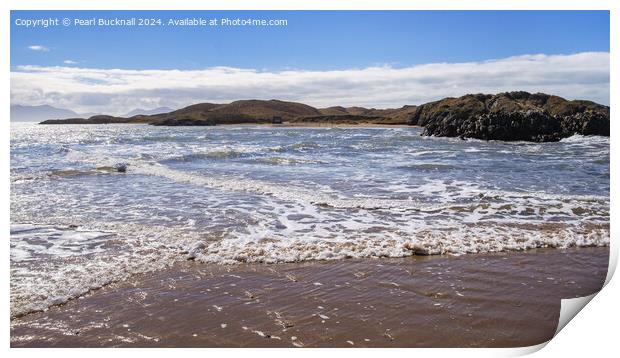 Llanddwyn from Newborough Beach Anglesey Coast Print by Pearl Bucknall