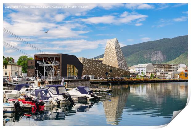 Andalsnes Town Harbour in Norway Print by Pearl Bucknall