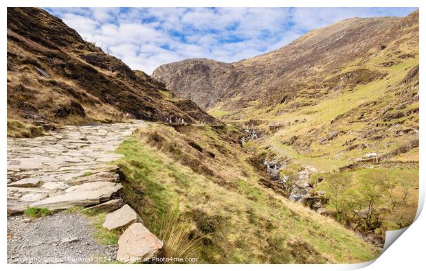 Walking the Watkin Path to Snowdon Print by Pearl Bucknall