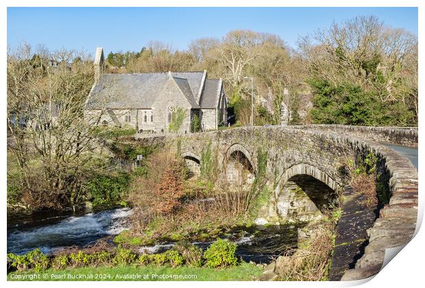 Lloyd George Village Bridge Llyn Peninsula Wales Print by Pearl Bucknall