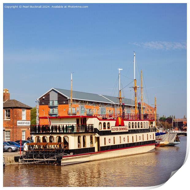 Gloucester Docks Oliver Cromwell Paddle Boat Print by Pearl Bucknall