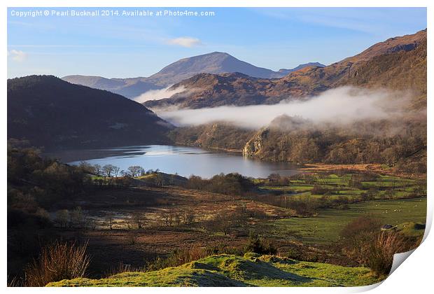 Mist Over Llyn Gwynant in Snowdonia Print by Pearl Bucknall