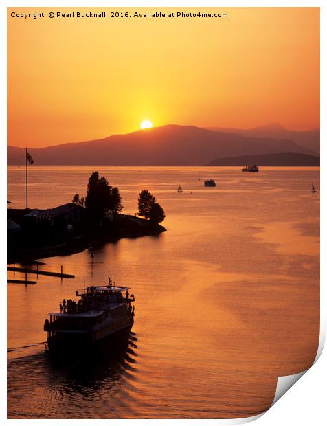 Sunset Cruise Vancouver Print by Pearl Bucknall