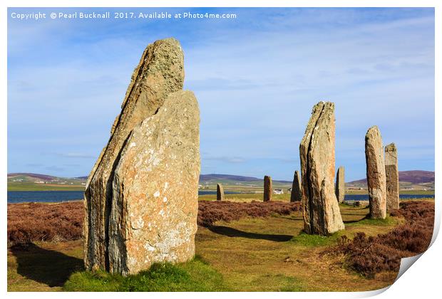 Ring of Brodgar Orkney Standing Stones Scotland Print by Pearl Bucknall