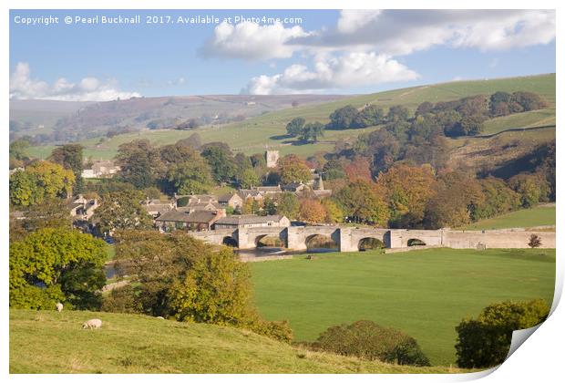 Burnsall Yorkshire Dales Wharfedale Valley Print by Pearl Bucknall