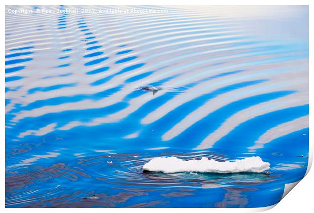 Ice in Sea Water Ripples off Arctic Svalbard Print by Pearl Bucknall