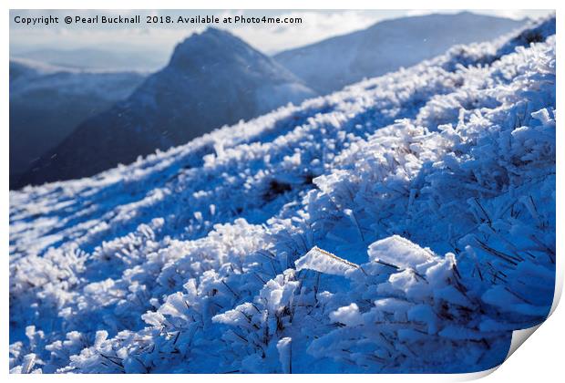 Frozen Snowdonia Landscape Print by Pearl Bucknall