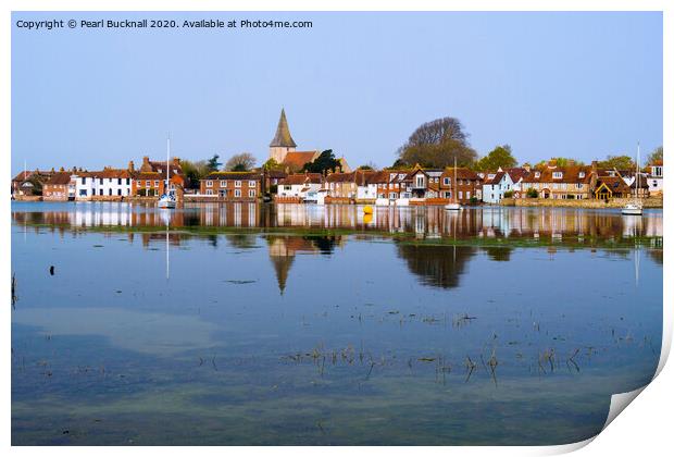 Bosham Reflections in Chichester Harbour Print by Pearl Bucknall