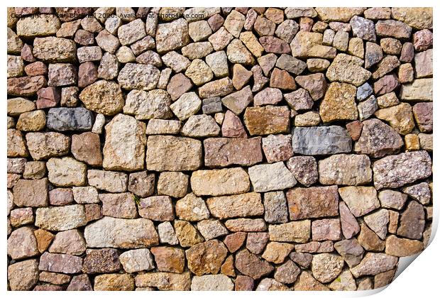 Dry Stone Wall Textures Print by Pearl Bucknall