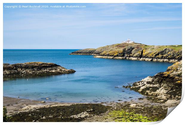 Calm in Porth Eilian Anglesey Print by Pearl Bucknall