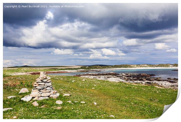 Traigh Iar beach North Uist Scotland Print by Pearl Bucknall