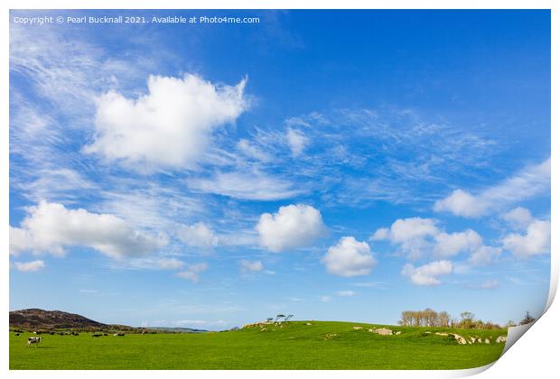 Big Blue sky over summer countryside Print by Pearl Bucknall