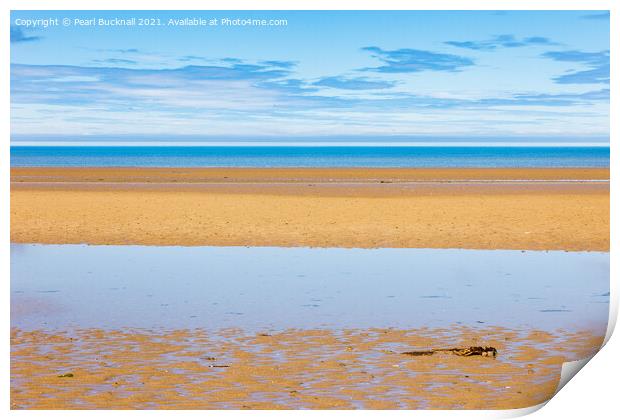 Sea sand and tide pool on a beach Print by Pearl Bucknall