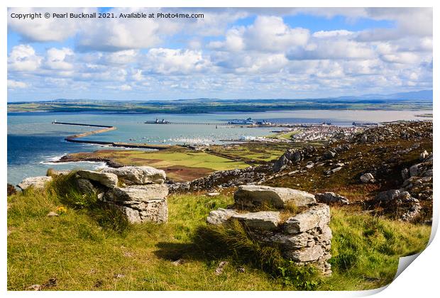 View from Holyhead Mountain Anglesey Print by Pearl Bucknall