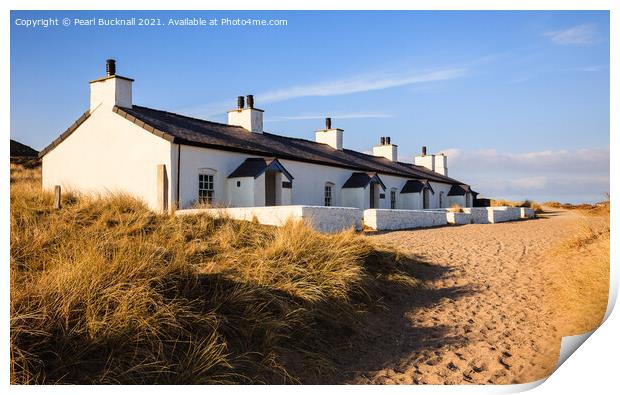 Llanddwyn Island Pilots Cottages Anglesey Print by Pearl Bucknall