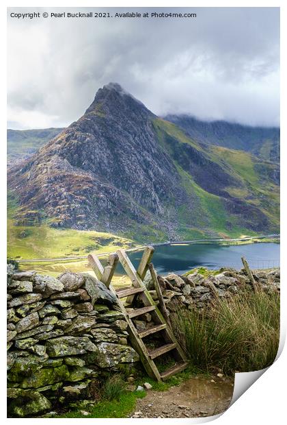 Welsh Mountain Path to Ogwen Snowdonia Wales Print by Pearl Bucknall