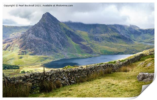 Tryfan and Ogwen Valley Snowdonia Wales Print by Pearl Bucknall