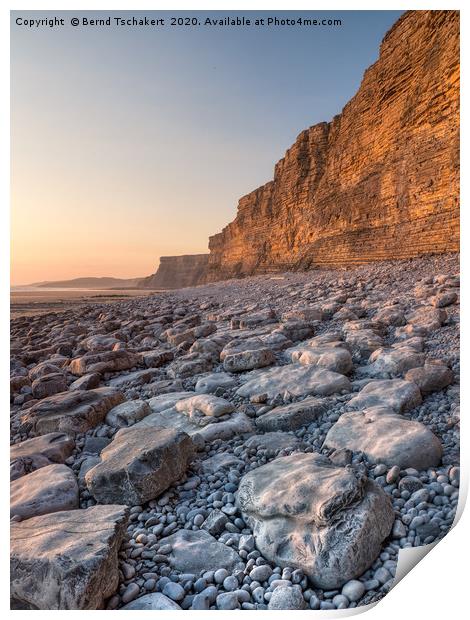 Monknash cliffs close to Nash Point, Wales, UK Print by Bernd Tschakert