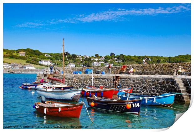 coverack harbour cornwall Print by Kevin Britland