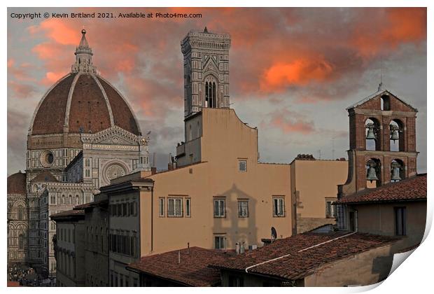 Sunset in Florence Print by Kevin Britland