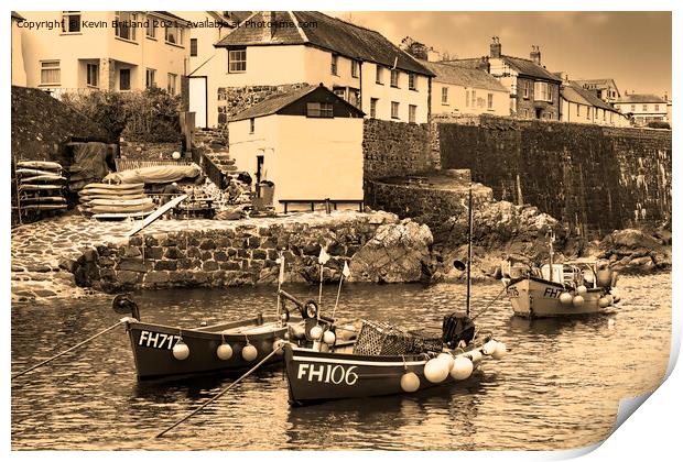 Coverack harbour Cornwall Print by Kevin Britland