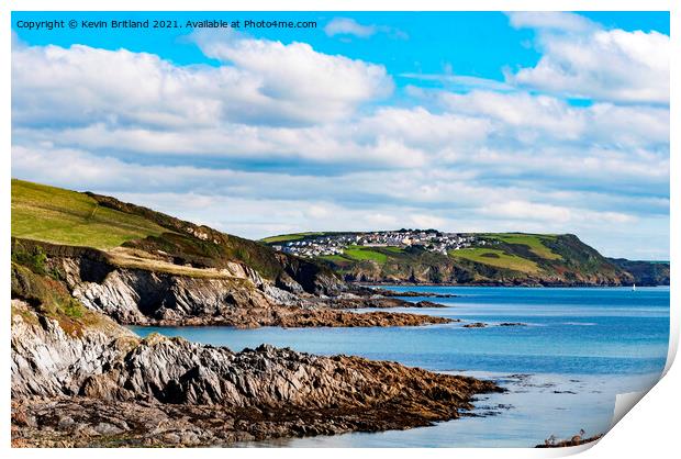 Polridmouth cove cornwall Print by Kevin Britland