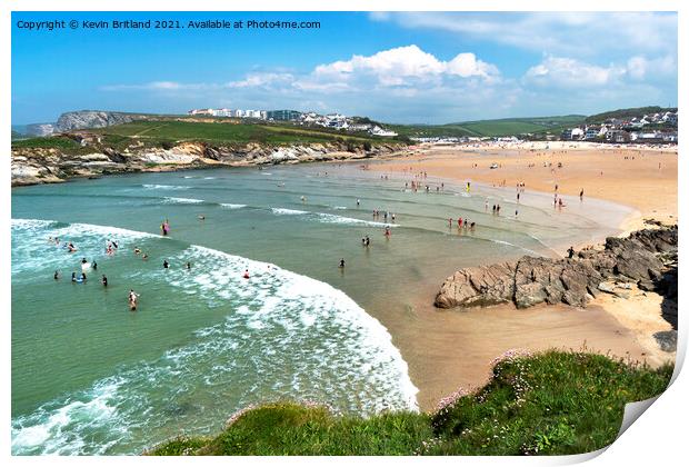 Porth beach newquay Print by Kevin Britland