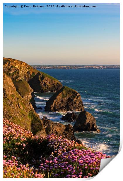 coastal sunset cornwall Print by Kevin Britland