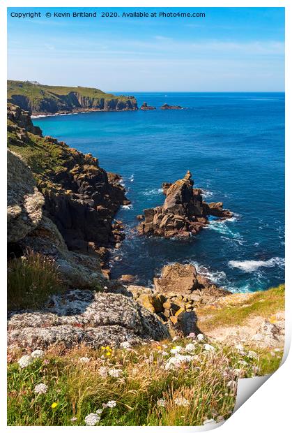 lands end view cornwall Print by Kevin Britland