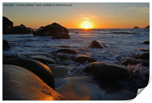 Coastal Sunset Cornwall Print by Kevin Britland