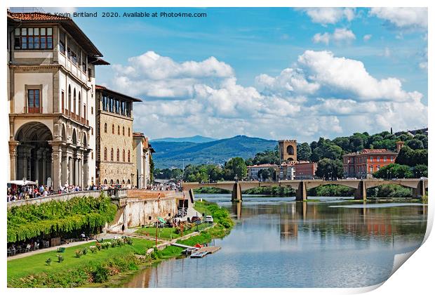 the river arno florence Print by Kevin Britland