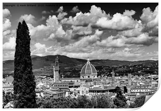 rooftops of florence italy Print by Kevin Britland