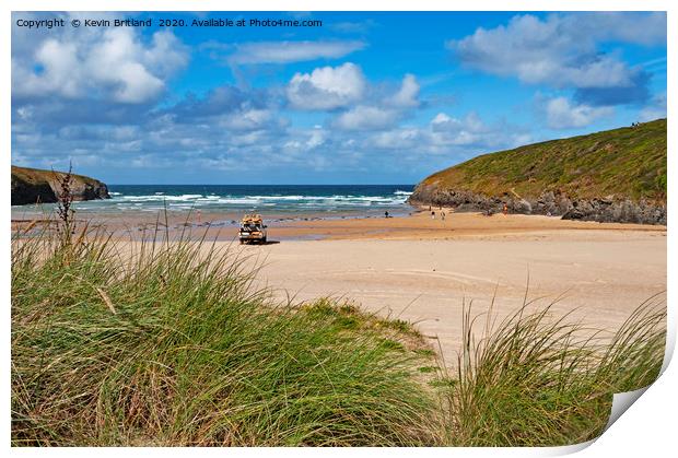 porthcothan bay cornwall Print by Kevin Britland