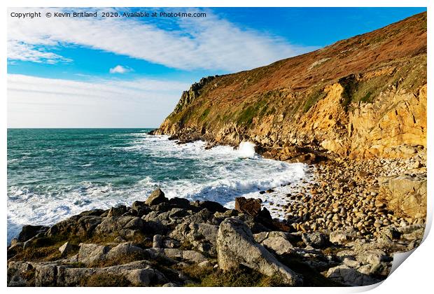 porth nanven cornwall Print by Kevin Britland