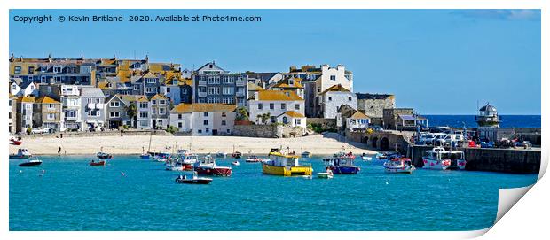 panoramic of st ives cornwall Print by Kevin Britland