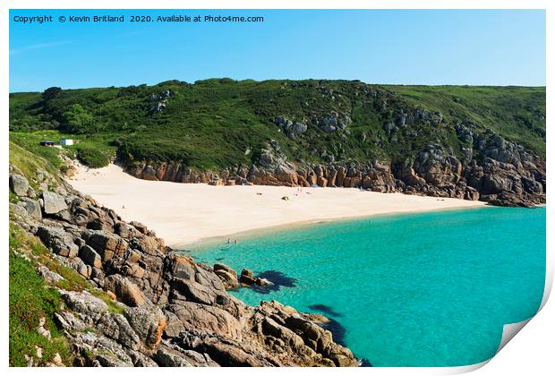 porthcurno beach cornwall Print by Kevin Britland