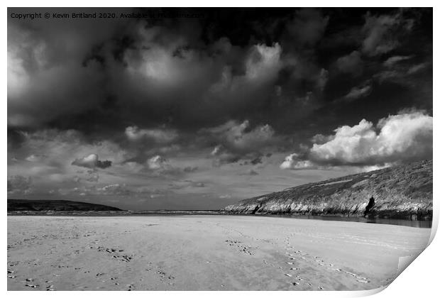 stormy skies in cornwall Print by Kevin Britland