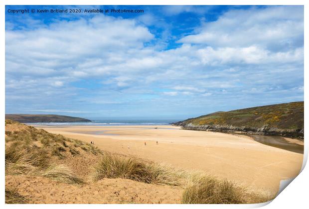 crantock beach cornwall Print by Kevin Britland